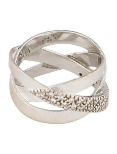 Pre-owned Hstern 18k Diamond Crossover Band In Multi