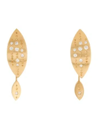 Pre-owned Hstern 18k Diamond Drop Earrings In Multicolor