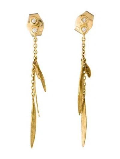 Pre-owned Hstern 18k Diamond Drop Earrings In Multicolor