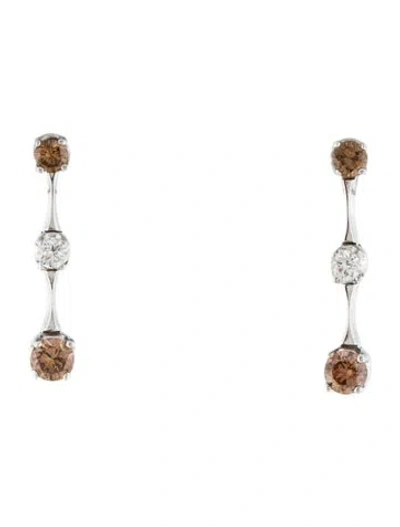 Pre-owned Hstern 18k Diamond Fireworks Drop Earrings In Multi