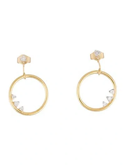 Pre-owned Hstern 18k Diamond Geometric Code Drop Earrings In Multi
