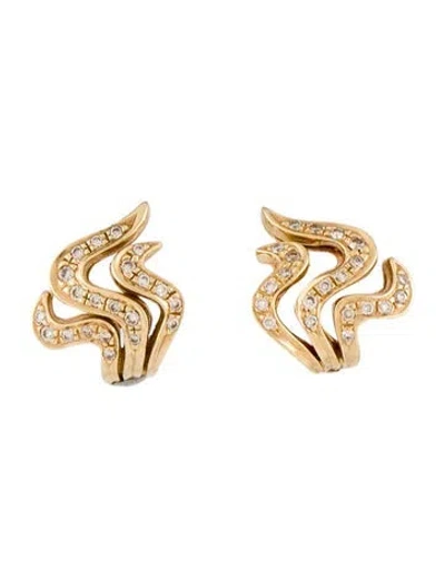Pre-owned Hstern 18k Diamond Iris Earrings In Multi
