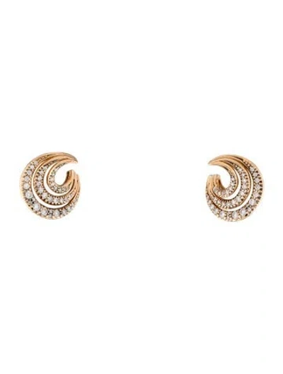 Pre-owned Hstern 18k Diamond Iris Stud Earrings In Multicolor