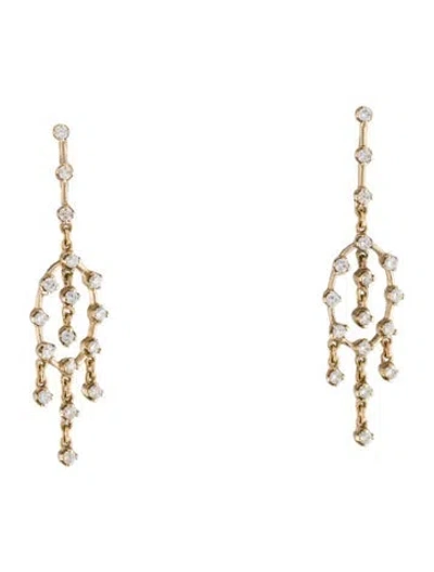 Pre-owned Hstern 18k Diamond Mini Chandelier Earrings In Multi