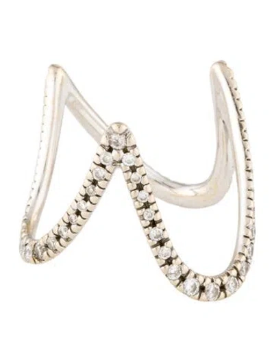 Pre-owned Hstern 18k Diamond Oscar Niemeyer Cocktail Ring In Multi