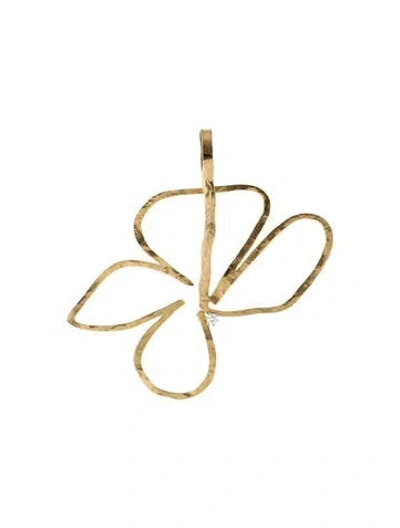 Pre-owned Hstern 18k Diamond Oscar Niemeyer Flower Pendant, 3.25" In Multicolor