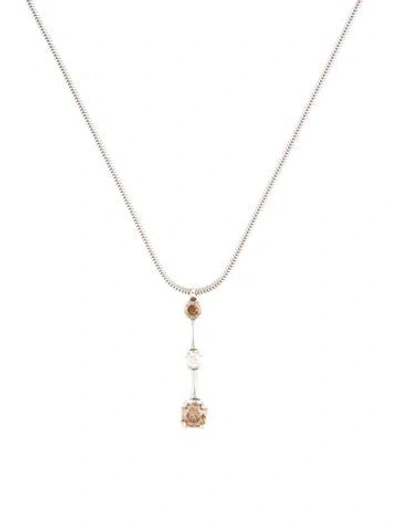 Pre-owned Hstern 18k Diamond Pendant Necklace, 16" In Multi