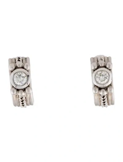 Pre-owned Hstern 18k Diamond Stud Earrings In Multicolor