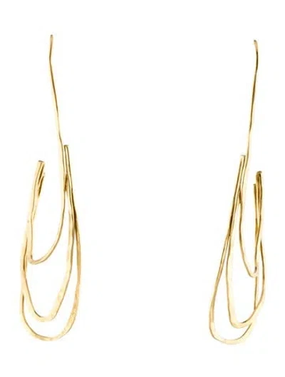 Pre-owned Hstern 18k Hammered Spiral Drop Earrings In Multi