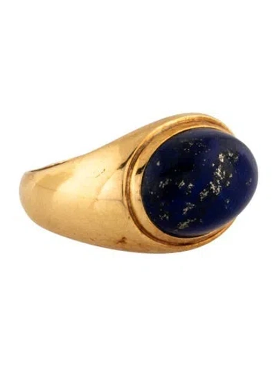 Pre-owned Hstern 18k Lapis Lazuli Signet Ring In Multi