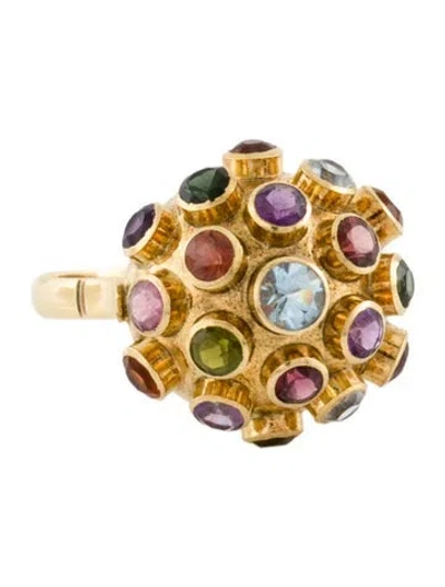 Pre-owned Hstern 18k Multistone Sputnik Ring
