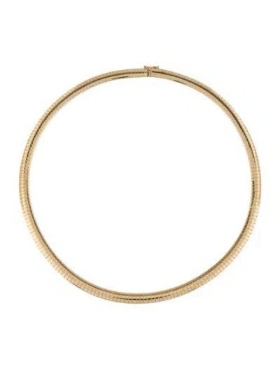Pre-owned Hstern 18k Omega Link Necklace, 16" In Multicolor