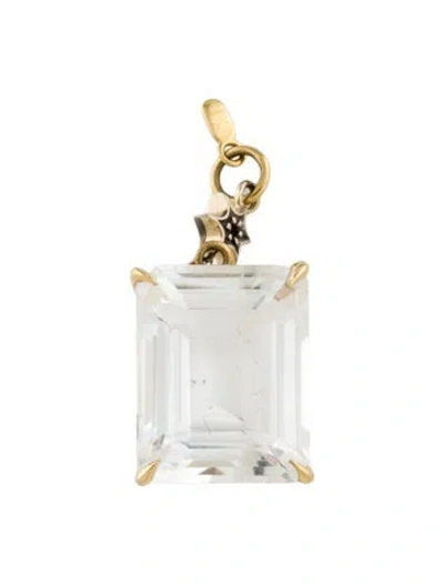 Pre-owned Hstern 18k Quartz & Diamond Pendant, 1" In Multi