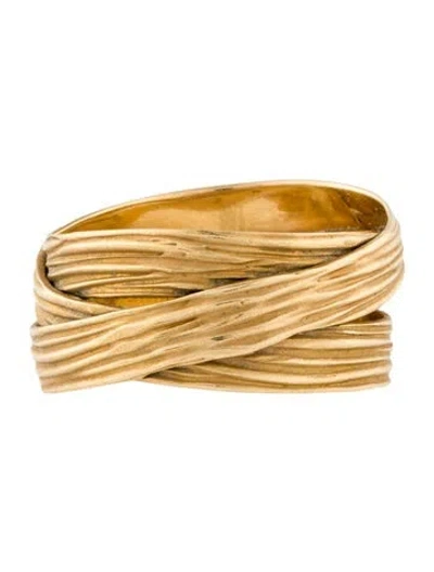 Pre-owned Hstern 18k Textured Band Ring In Multi