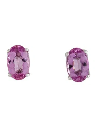 Pre-owned Hstern 18k Topaz Stud Earrings In Multi