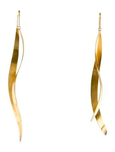 Pre-owned Hstern 18k Twist Drop Earrings In Multi