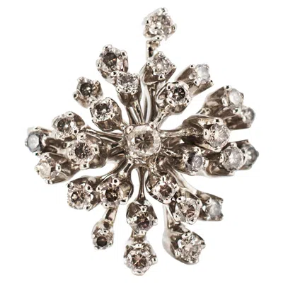 Pre-owned Hstern H.stern Snow Flake 18k Noble Gold 1.23ct Diamond Rose Pink Gold Cocktail Ring In White