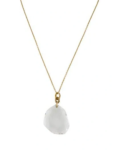 Pre-owned Hstern X Diane Von Furstenberg 18k Diamond & Quartz Pendant Necklace, 18" In Multi