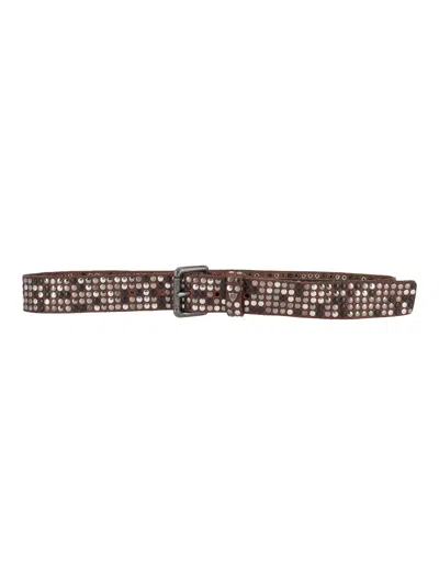 Htc 5.000 Studs Belt In Brown