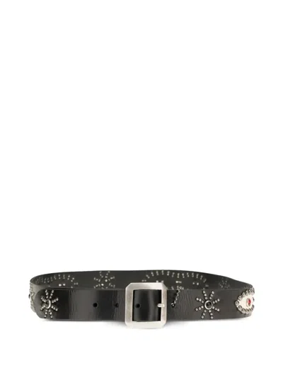 Htc Los Angeles American Stud-embellished Leather Belt In Multi