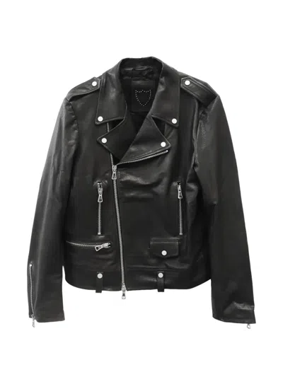 Htc Los Angeles Axel Stud-embellished Leather Biker Jacket In Black