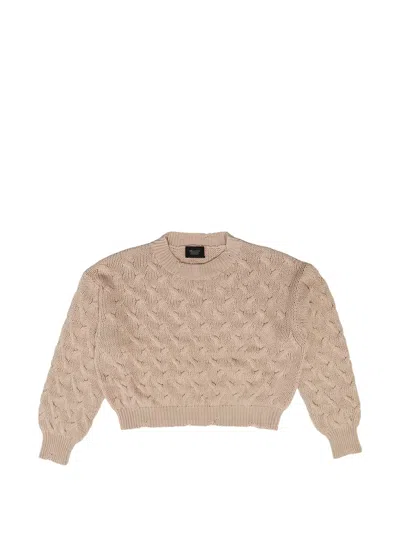 Htc Los Angeles Braided Cable-knit Sweater In Neutral
