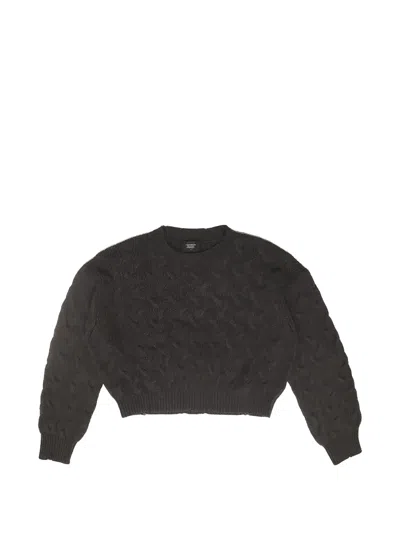 Htc Los Angeles Braided-knit Long-sleeve Sweater In Gray