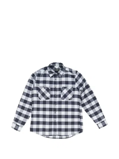 Htc Los Angeles Check-pattern Logo-print Shirt In Blue