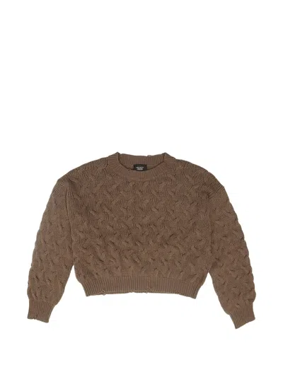 Htc Los Angeles Crew-neck Sweater In Brown