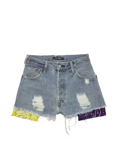 Htc Los Angeles Shorts Im Distressed-look In Blue