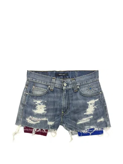Htc Los Angeles Shorts Im Distressed-look In Blue