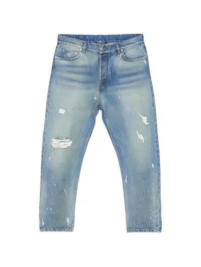 Htc Los Angeles Distressed Loose-fit Jeans In Blue