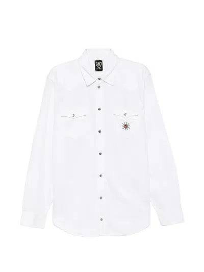 Htc Los Angeles Embellished Western-yoke Shirt In White