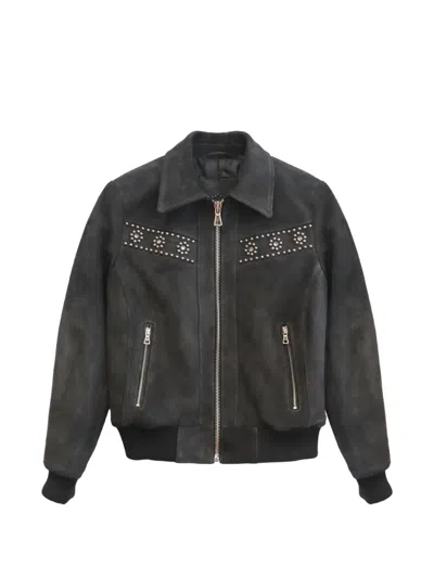 Htc Los Angeles Francisville Studded Suede Jacket In Animal Print
