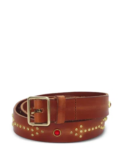 Htc Los Angeles Friends Of Arrow Studded Belt In Brown