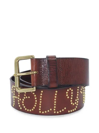 Htc Los Angeles Friends Of Hollywood Star Leather Belt In Brown