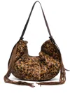 Htc Los Angeles Fringed Animal-print Shoulder Bag In Brown