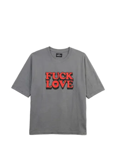 Htc Los Angeles Fuck Love Logo-print Oversized T-shirt In Gray