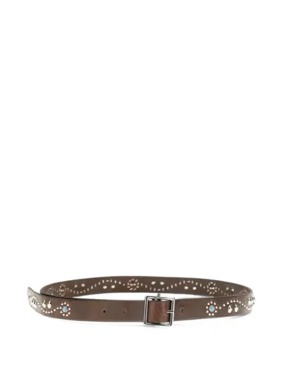 Htc Los Angeles Glendale Stud-embellished Belt In Brown
