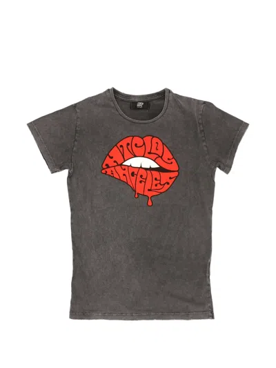 Htc Los Angeles L.a Lips Short-sleeve T-shirt In Black