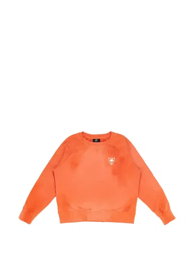 Htc Los Angeles Lil Palm Logo-print Distressed Sweater In Orange