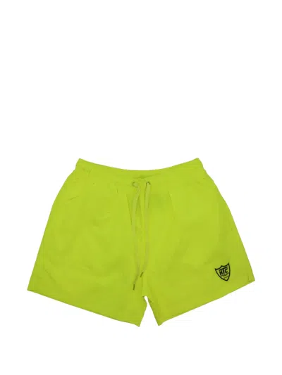 Htc Los Angeles Logo-patch Drawstring Swim Shorts In Green