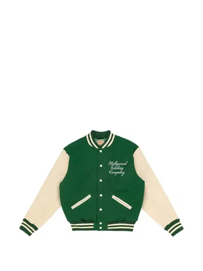 Htc Los Angeles Logo-print Bomber Jacket In Green