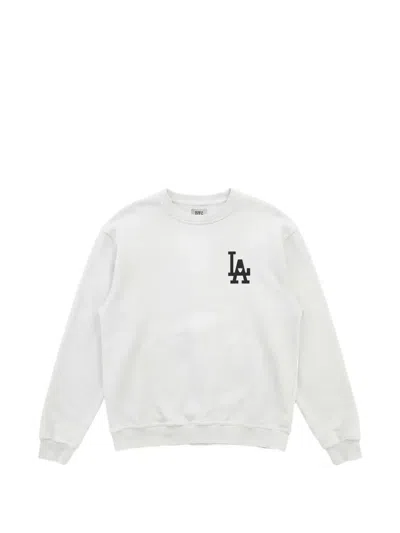 Htc Los Angeles Logo-print Distressed Sweater In White