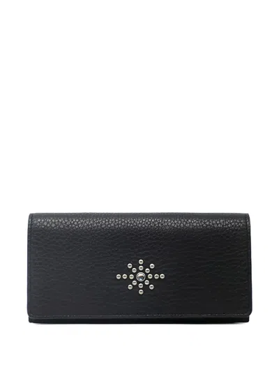 Htc Los Angeles Long Studded Leather Wallet In Black