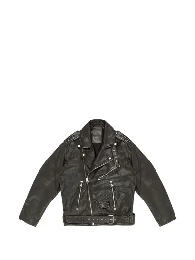 Htc Los Angeles Melrose Stud-embellished Belted Leather Jacket In Multi