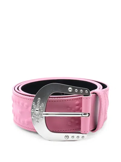 Htc Los Angeles Mirage Leather Belt In Pink