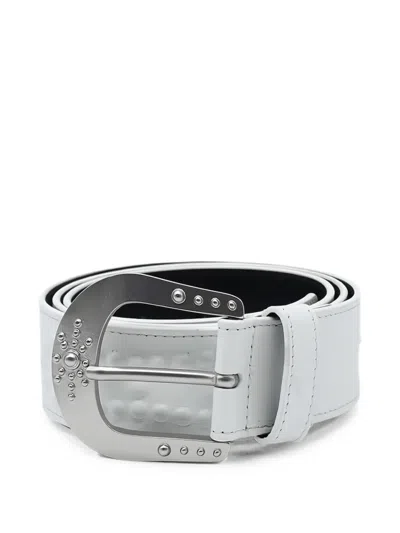 Htc Los Angeles Mirage Studded Leather Belt In Silver