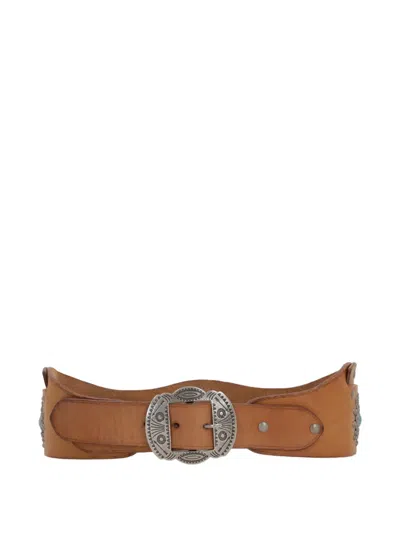 Htc Los Angeles Monterey Leather Belt In Brown