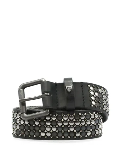 Htc Los Angeles Nest Studded Leather Belt In Black